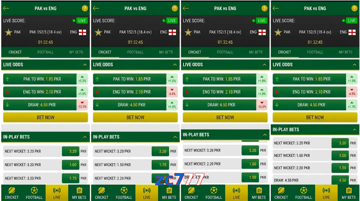 Game list for Zc777 bet section
